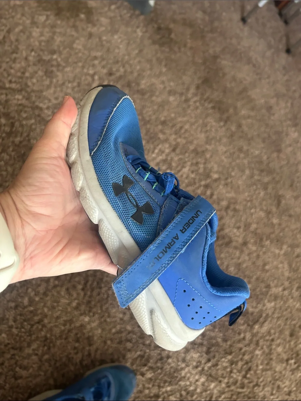 Under Armour Kids Blue and Green Athletic Sneakers